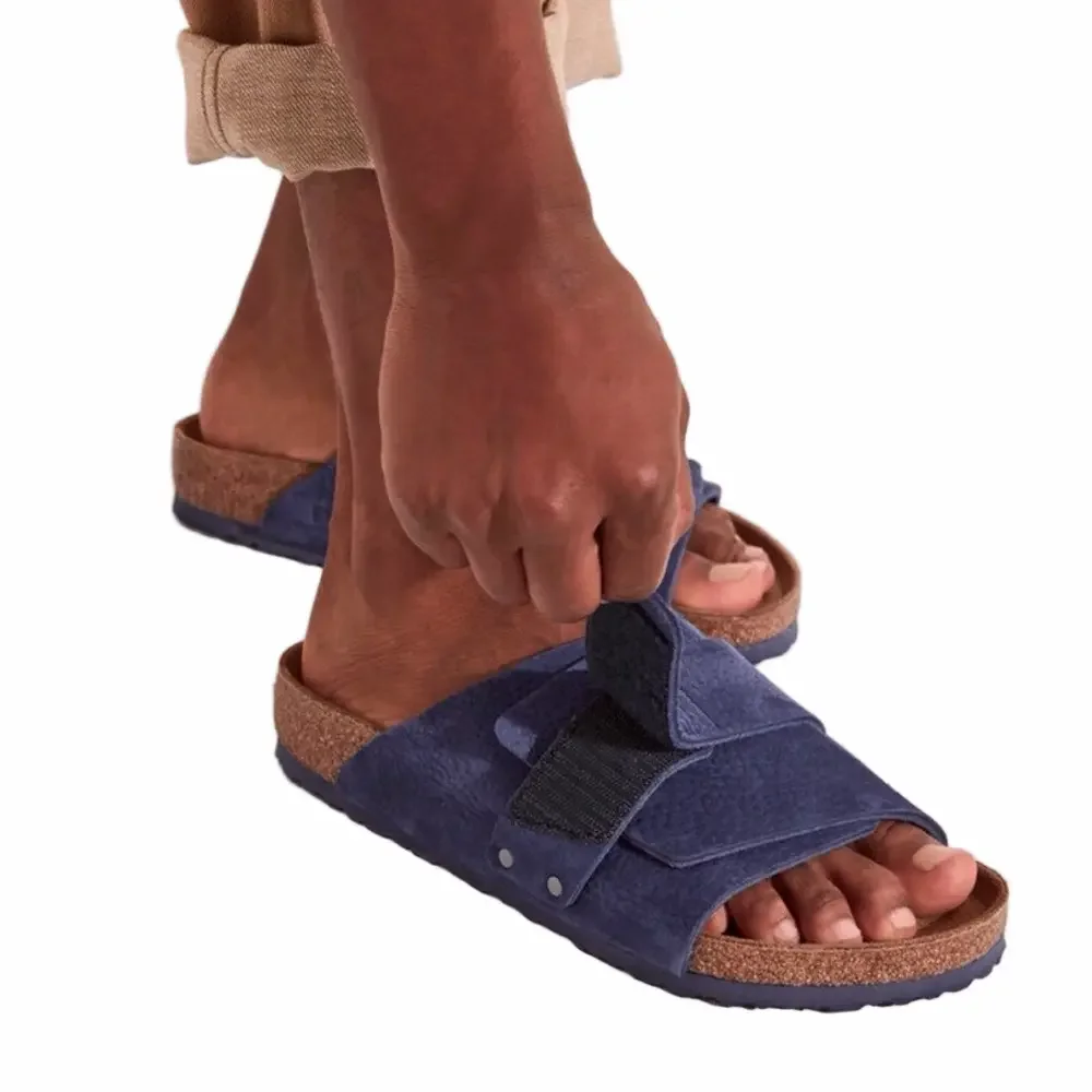 Birkenstock Kyoto Nubuck Leather Desert Buck Indigo Blue Sandals Size 45 US 12